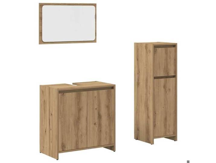 SALE 2025 Armoire de Sol/Placard de Bain MOOD - Ensemble de meubles salle de bain 3 pcs - bois d'ingénierie Chill465488