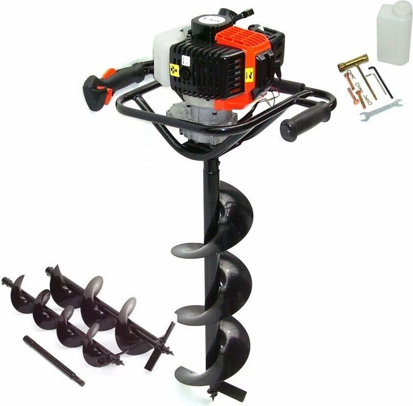Apex Aardboor 52ccm met 2 aardboorpunten en verlengstuk - Paalboor 55164
