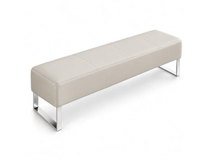 Empfangsbank aus Kunstleder, Belastbare Sitzbank ohne Lehne mit Metallfüßen Gewerbliche Gästebank für Wartezimmer, Büros, Praxen, Salons, Spas und Friseursalons(E,180cm/70.9in)