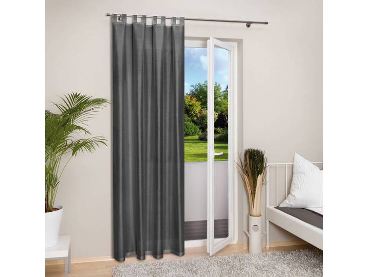 Rideaux à passants Bernd 140 x 235cm Gris/Gris