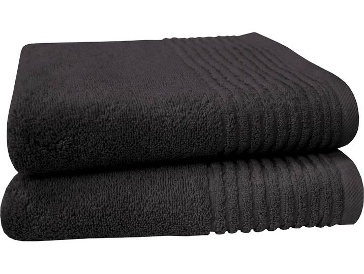 Handtücher DYCKHOFF Handtuch-Set BRILLANT 2-tlg., Baumwolle, 50x100 cm , schwarz, B:50cm L:100cm, Frottier, Baumwolle, Handtücher, Handtücher, Baumwolle