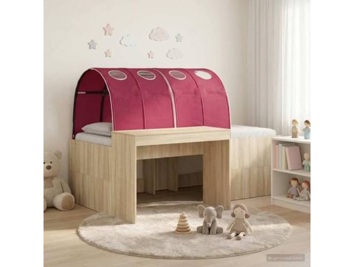 RJPLMFV Bett mit 3 Teilen, Eiche, Rot, Holz Modern, 2 Zubehörteile, einfache Montage, Verwendung im Innenbereich, modernes Design