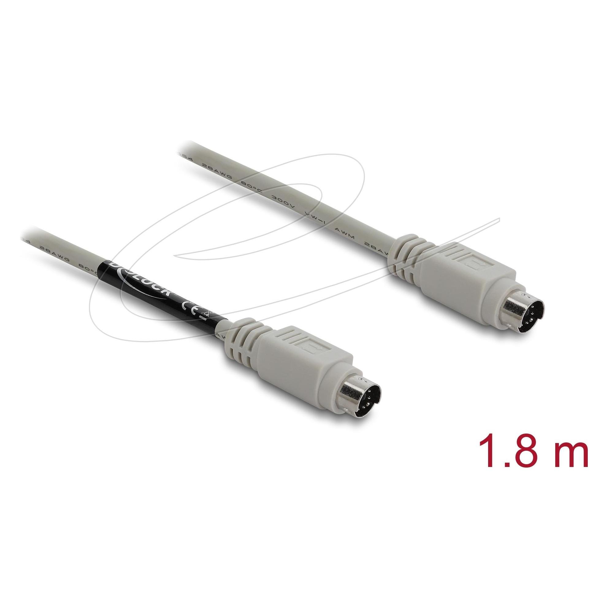 Delock PS/2 Kabel Stecker zu Stecker 1,8 m (1.80 m) (87235)