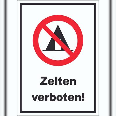 HB-Druck Zelten verboten Aufkleber A8 (52x74mm)