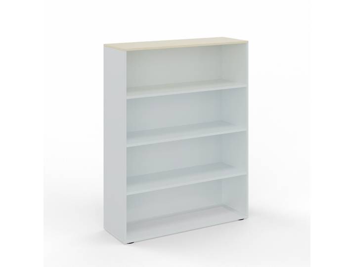 Regal Tradingzone GO Swiss 120.0 x 40.0 cm, Weissgrau/Ahorn, 4 Ordner hoch, Neu - Optimal für Büro und Organisation