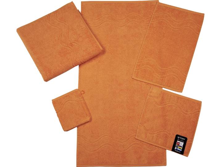 Seiftuch ROSS Cashmere feeling , orange (dahlie), B:30cm L:30cm, Frottier, Baumwolle, Handtücher, Seiftuch, mit Wellen-Bordüre