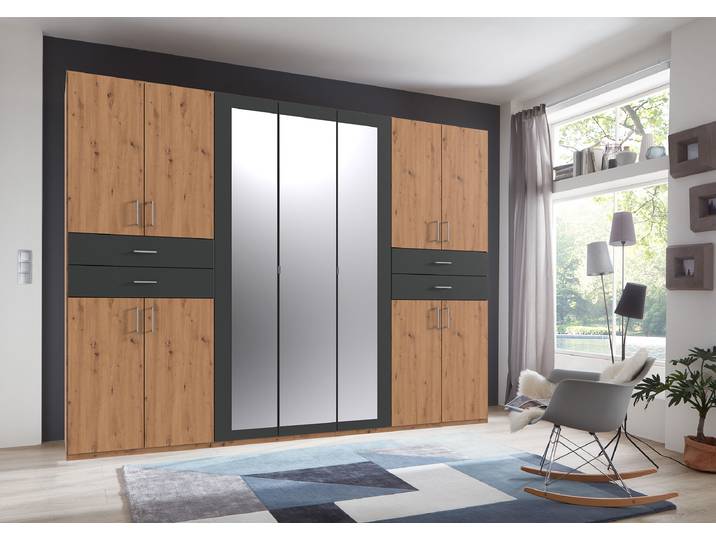 Drehtürenschrank Taiga 313cm Braun/Eiche Artisan Dekor