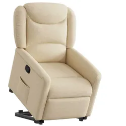 vidaXL Relaxsessel mit Aufstehhilfe Creme Stoff