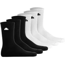 ELLESSE ellesse Unisex Socken, 6er Pack - ALACRE, Crew Socken, Logo, einfarbig, Größe 37-42,5 in Schwarz Schwarz