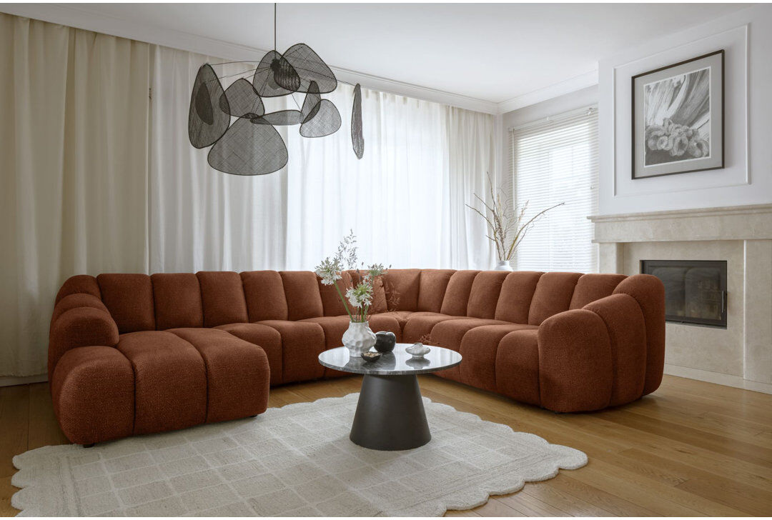 MiuForm Shell 8 Seater Corner Sofa Orange 75cm H X 330cm W X 265cm D