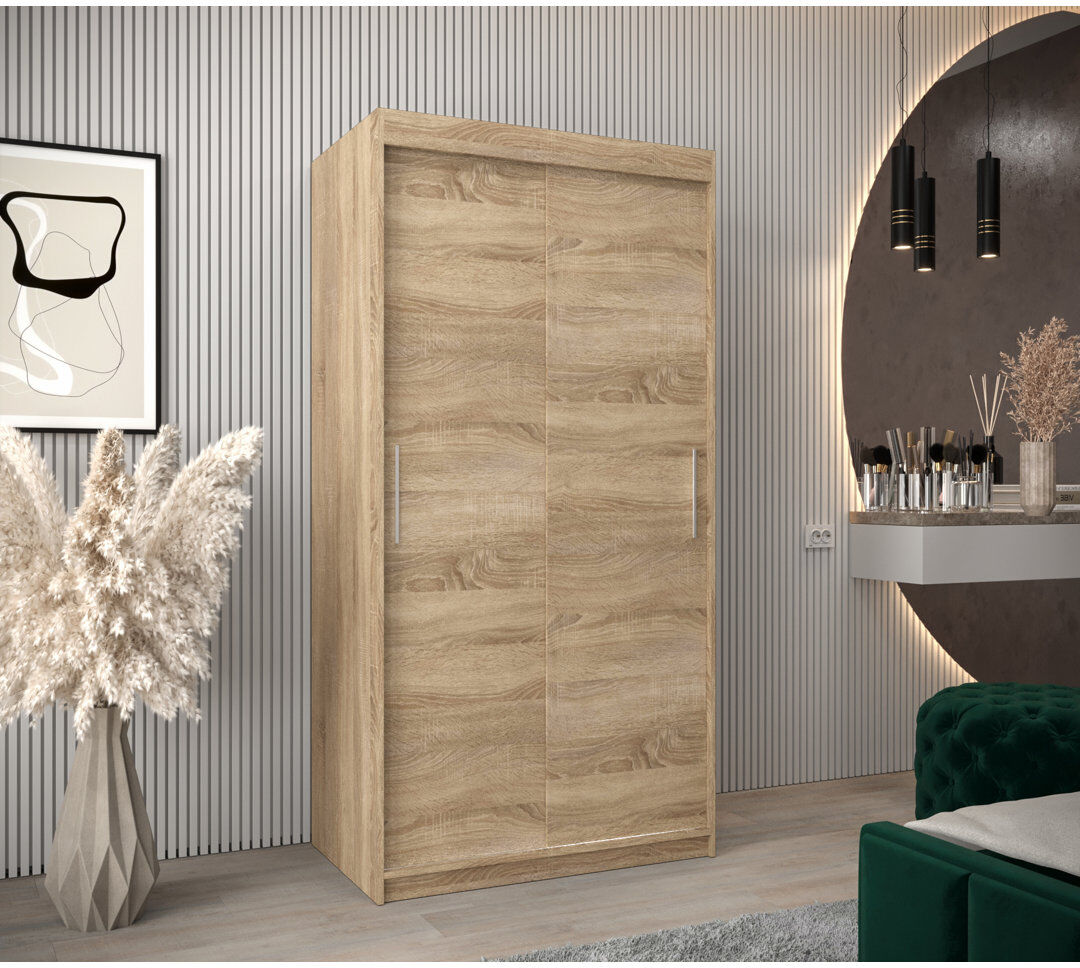 Latitude Run Gallipolis Manufactured Wood Wardrobe Oak Sonoma 100cm W X 62cm D