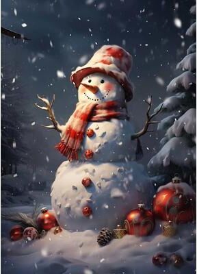 Inspired Finds Classic Santa Claus Christmas Canvas Wall Art Festive Holiday Poster Decor 7.87x11.81in jolly Winter Snowman