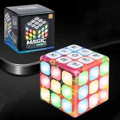 Multisell Products Hub Magnetic Flashing Cube, Kids Fun Gift, Brain Game Modes For Intelligence Development colorful