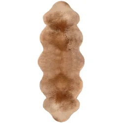 Schaffell 60 x 175 cm Wolle Braun