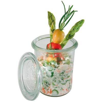 Einmachglas APS "Weck", transparent, H:8cm Ø:6cm, Glas, Lebensmittelaufbewahrungsbehälter, spülmaschinengeeignet