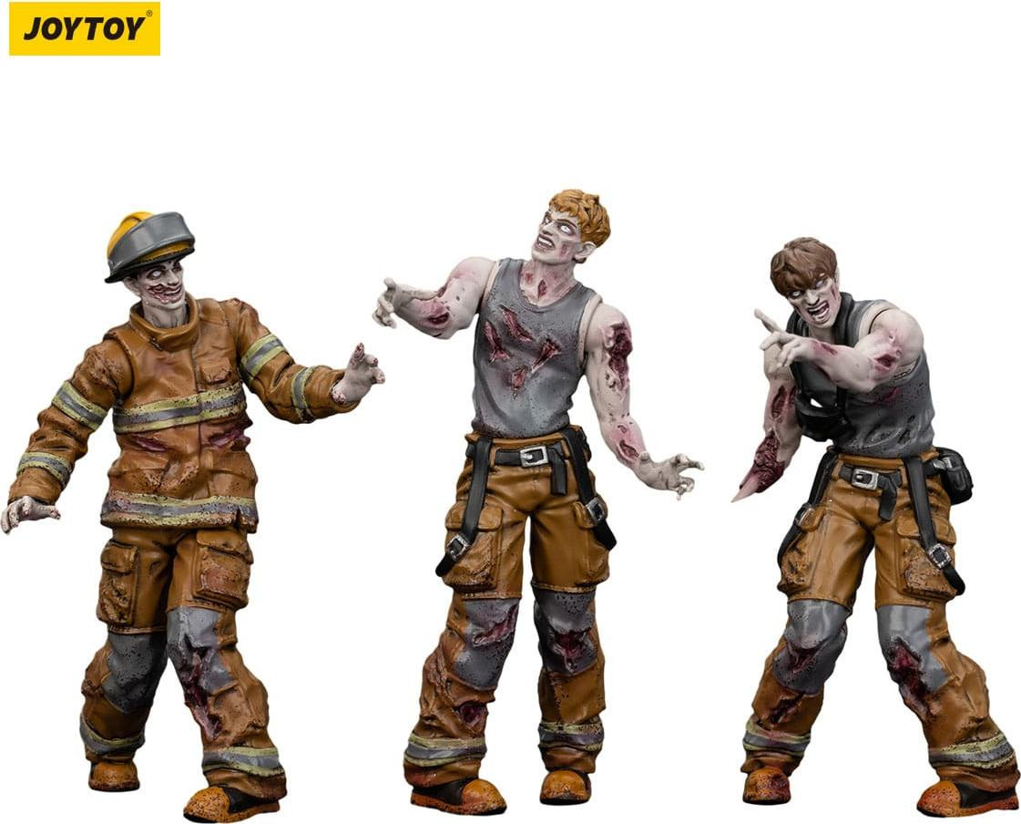 Joy Toy Zombie Dark Source actiefiguren 3-delige set brandweerlieden 8 cm