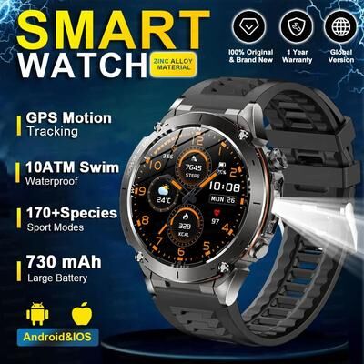 Uplift Treasures Stratos 4 GPS Smartwatch AMOLED HD Compass Altimeter Call black