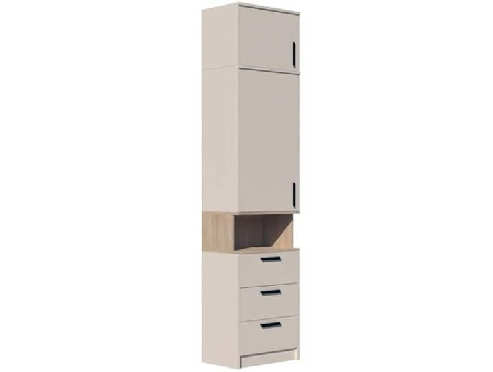 Gustavo Schrank Drei Schubladen abschließbarer Schrank Soft-Close-Scharniere PVC Kanten Kleiderschrank+ Verlängerung Holzschrank Capin 52x235x40 cm