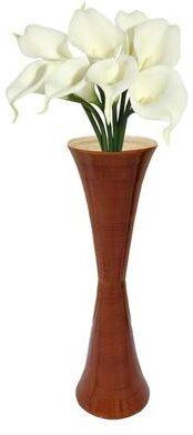Vintiquewise Decorative Modern Bamboo Display Floor Vase Hourglass Shape, 27 Inch