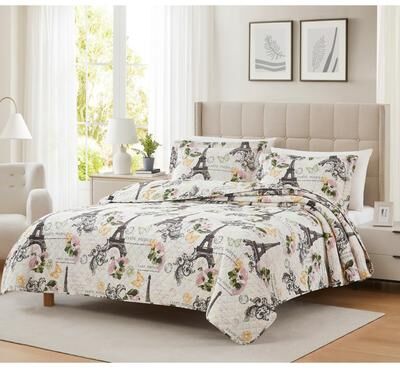RT Designer Collection Hudson Vintage Paris 3pc Pinsonic Quilt