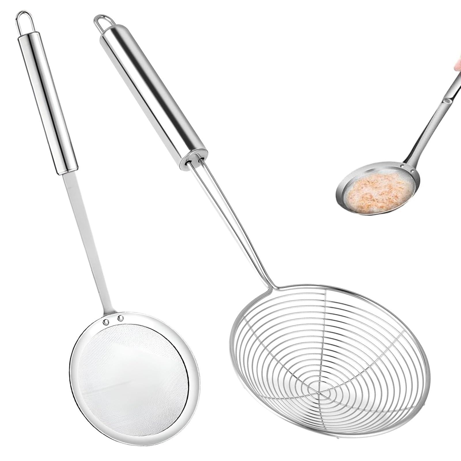 Dripio Set van 2 Roestvrijstalen Schuimlepels, 14 cm, Vaatwasserbestendig