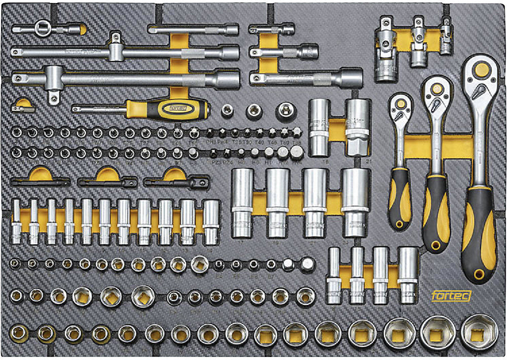 Werkstattwagen PREMIUM, befüllt, inklusive 706 Werkzeugen, HxBxT 1030 x 750 x 475 mm fortec®