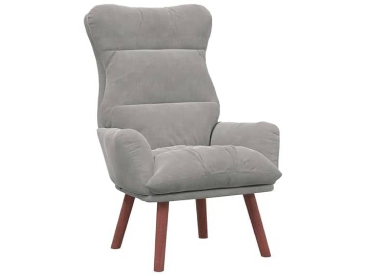 Sessel Hellgrau 69x74x93 cm Samt Kautschukholz Ergonomisch, stabil, Polyester, modernes Design, pflegeleicht