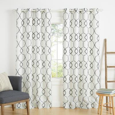 ATI Home Belmont Embroidered Room Darkening Blackout Grommet Top Curtain Panel Pair