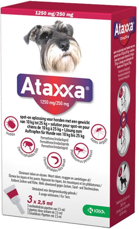 Ataxxa 1250 mg/250 mg Lösung zum Auftropfen für Hunde von 10-25
