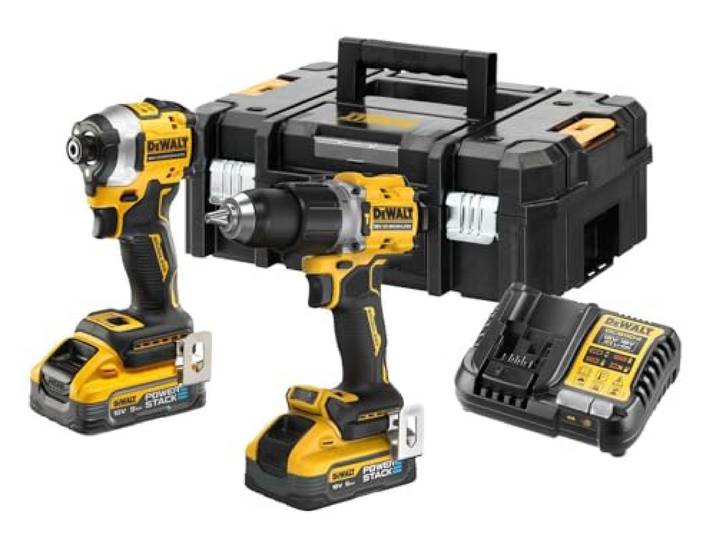 DEWALT DCK2050H2T- DCD805 + DCF850\, 2 x 5\,0 Ah Powerstack\, chargeur et TSTAK