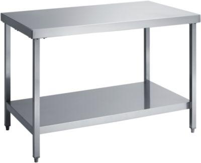 Edelstahl-Arbeitstisch, mit Boden, 1600 x 600 x 850 mm