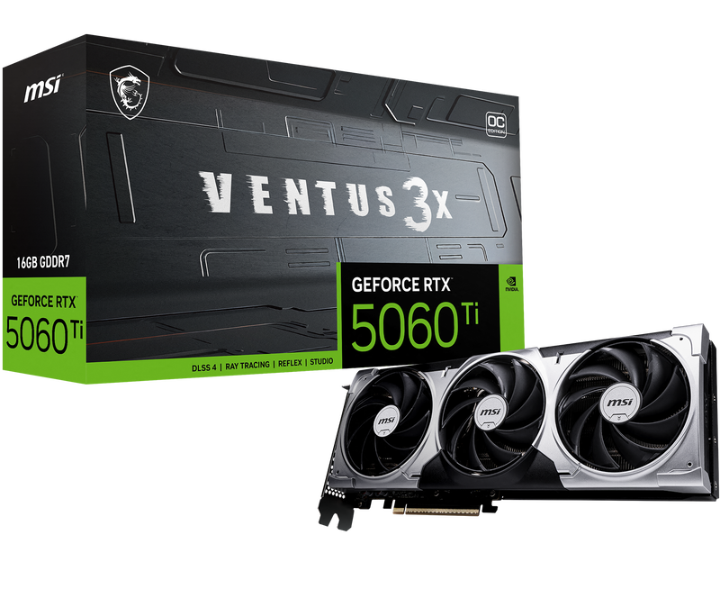 MSI GeForce RTX 5060 Ti Ventus 3X OC, 16384 MB GDDR7