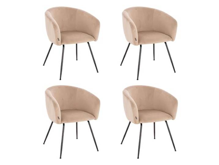 Home Deluxe - Polsterstuhl ARIA - 4 Stück, Farbe: Samt Beige - weiche Polsterung, bis 120 kg belastbar I Küchenstuhl Speisestühle Esszimmerstühle