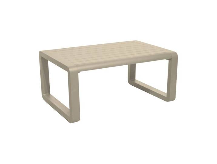 Table basse en aluminium à lattes – QUENZA II 90 x 60 – Coloris crème