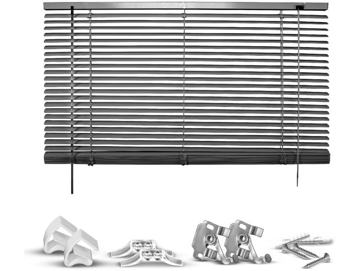 Jalousie GOOD LIFE Matti Gr. 48, grau (anthrazit, anthrazit, weiß), B:95cm H:220cm, Jalousien, Jalousie, Klemmfix-Jalousie aus Aluminium