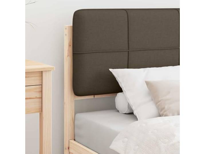 KTHLBRH Bett Kiefer massiv 90 x 200 cm mit Kopfteil Gepolstert, minimalistisches Design, rechteckige Struktur