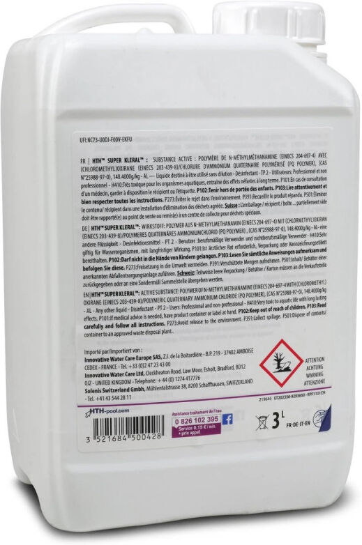 Clarifiant triple action hth Super KLERAL - 3 litres