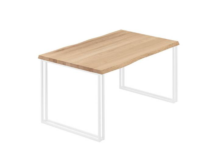 LAMO Manufaktur Baumkantentisch Frame Esstisch Massivholz inkl. Metallgestell (1 Tisch), Baumkante massiv