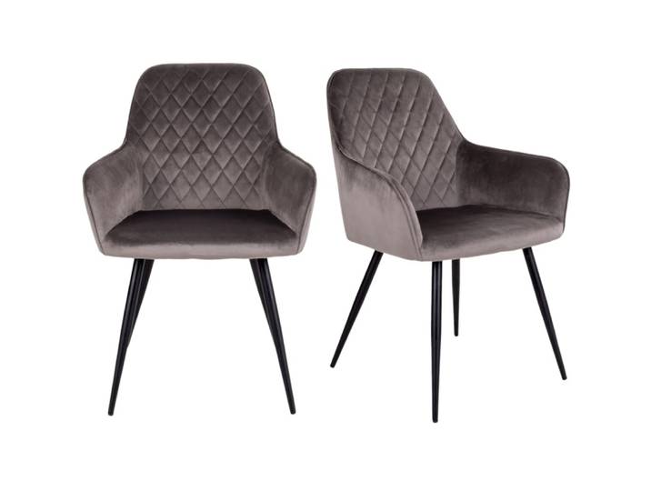 Chaise en velours taupe (x2)