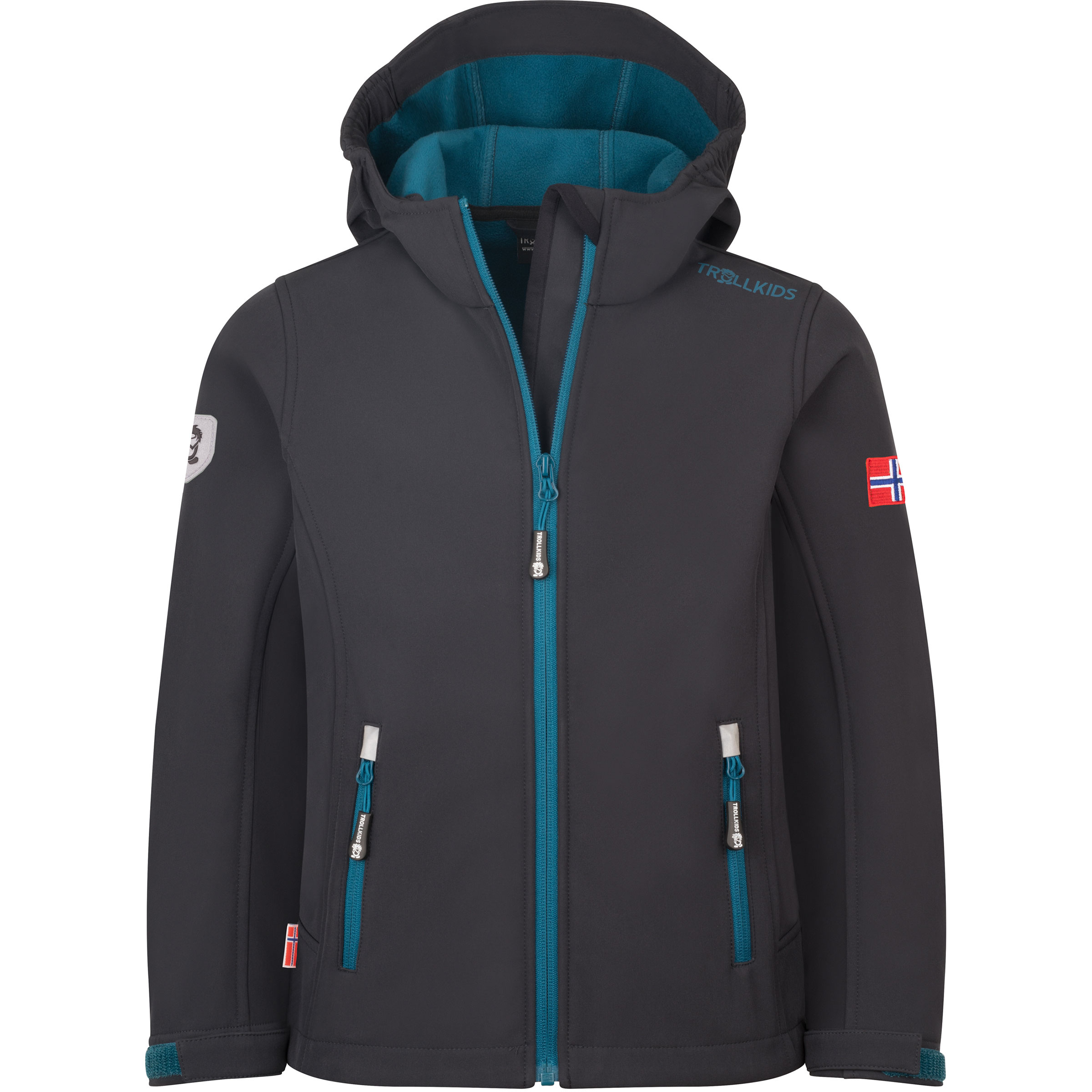 Trollkids Trollfjord Kinder Softshelljacke schwarz Größe 104 Trekking Isolierend Wasserabweisend