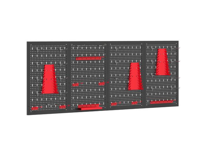 Homcom Werkzeugwand 38er Set Stahl Schwarz Rot, Metall, 40x2x60 cm, Freizeit & Co, Heimwerken, Werkstatteinrichtung