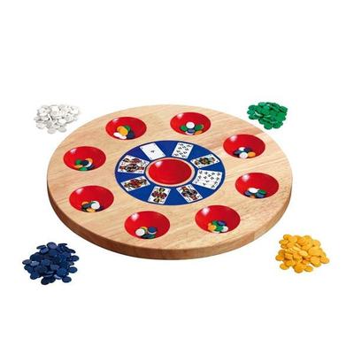 Pochbrett mit Spielchips Holz Ø29cm