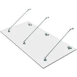 HOMCOM Glasvordach mit gehärtetem Glas und Edelstahl - ca. 200 x 90 cm
