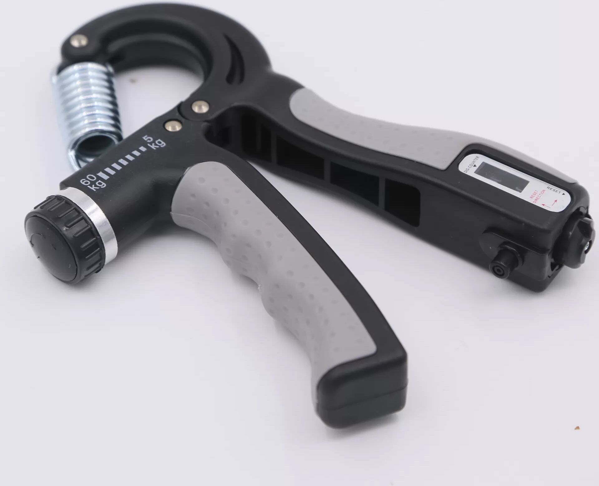 INF Handtrainer, Unterarm-Trainingsgerät, Griffkraft-Trainer, 5-60 kg Fingertrainer Grau