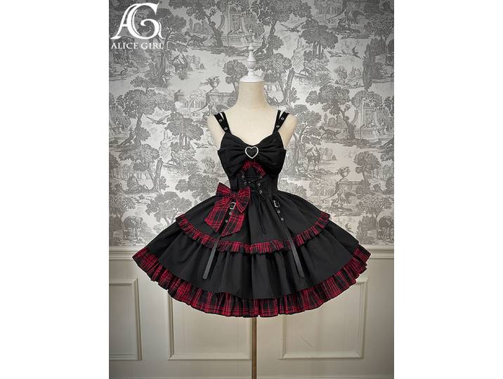 Robe moulante à carreaux bleu foncé Lolita Hot Girl par Alice Girl