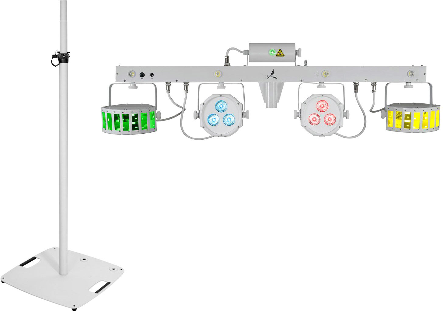EuroLite Set Led Kls Laser Bar Fx-Lichtset Weiß + Bps-3 Boxenhochständer Weiß