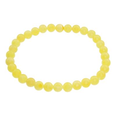 Armband OSTSEE-SCHMUCK "- Kugel 6 mm - Bernstein -" Gr. 19, gelb, Armbänder, Damen, Bernstein, Armband