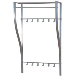 Wandgarderobe aus Stahl Silberfarben