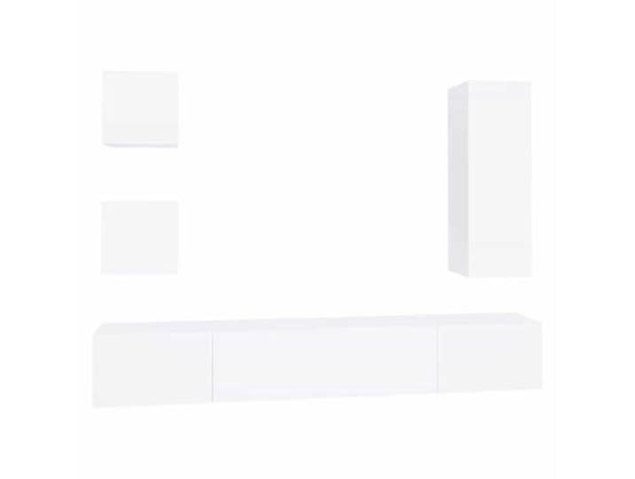 GHVBNMF 5-TLG. TV-Schrank-Set Wandmontage Weiß Holzwerkstoff Flexibles Schrank-Set für Wohnzimmer und Schlafzimmer. Bietet praktischen Stauraum ohne wertvolle Stellfläche zu belegen.