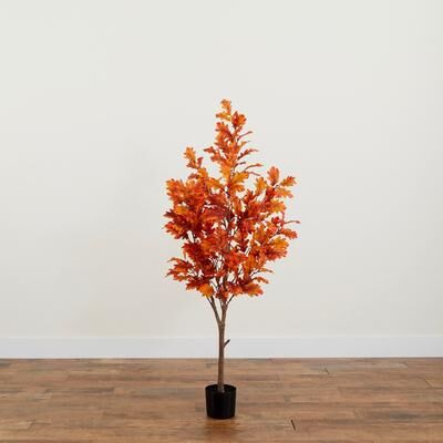 Nearly Natural 5' Autumn Oak Artificial Fall Tree